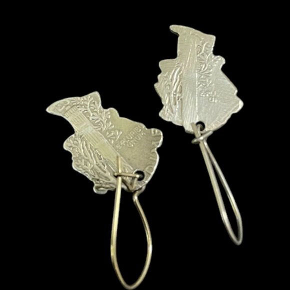 Vintage Mercury Dime Cut-out Lady Liberty Dangle Earrings .900 Silver (1916-1945 - Picture 6 of 10
